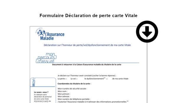 formulaire déclaration de perte carte vitale en pdf