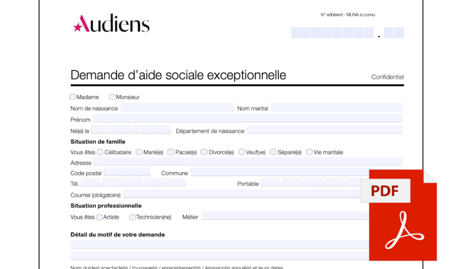 demande aide exceptionnelle Audiens