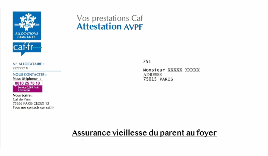 comment obtenir une attestation AVPF à la CAF ?
