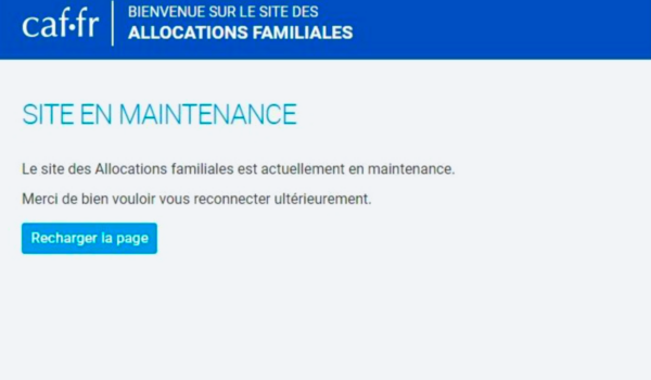 site caf en maintenance