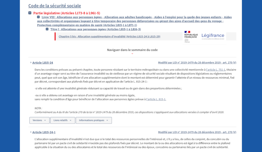 sécurité sociale allocation supplémentaire d'invalidité