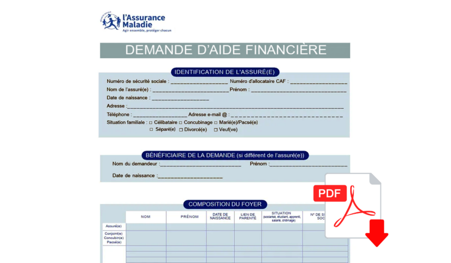 aide financière cpam formulaire