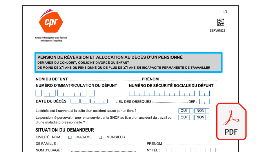 formulaire cpr pension de reversion